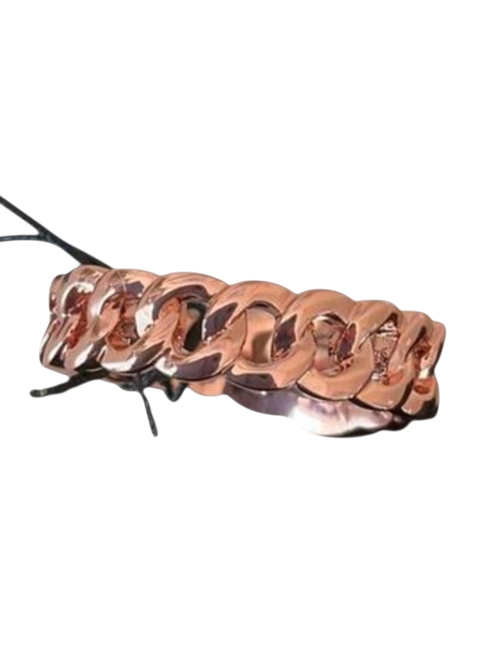 Marc Jacobs Rose Gold Chain-Link Turnlock Logo Ring NWT & Dusty! Sz 8 (M/L) - Picture 6 of 9